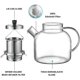 thumbnail image 1 of Tetera De Vidrio, Tetera De Té Segura Para Estufa De 900 Ml Con Vidrio De Borosilicato Infusor De Vidrio De Agua Máquina De Tetera De Té De Hojas Sueltas. Afortunado Sencillez, 1 of 4