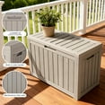 thumbnail image 6 of 45 Gallon Deck Box, Small Outdoor Storage Box Waterproof, UV-Resistant and Weatherproof Outside Resin Storage Bin for Outdoor Patio Furniture Pillows, Pool Supplies, Garden Tools, Greige, 6 of 14