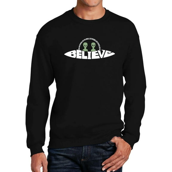 Believe UFO - Men's Word Art Crewneck Sweatshirt