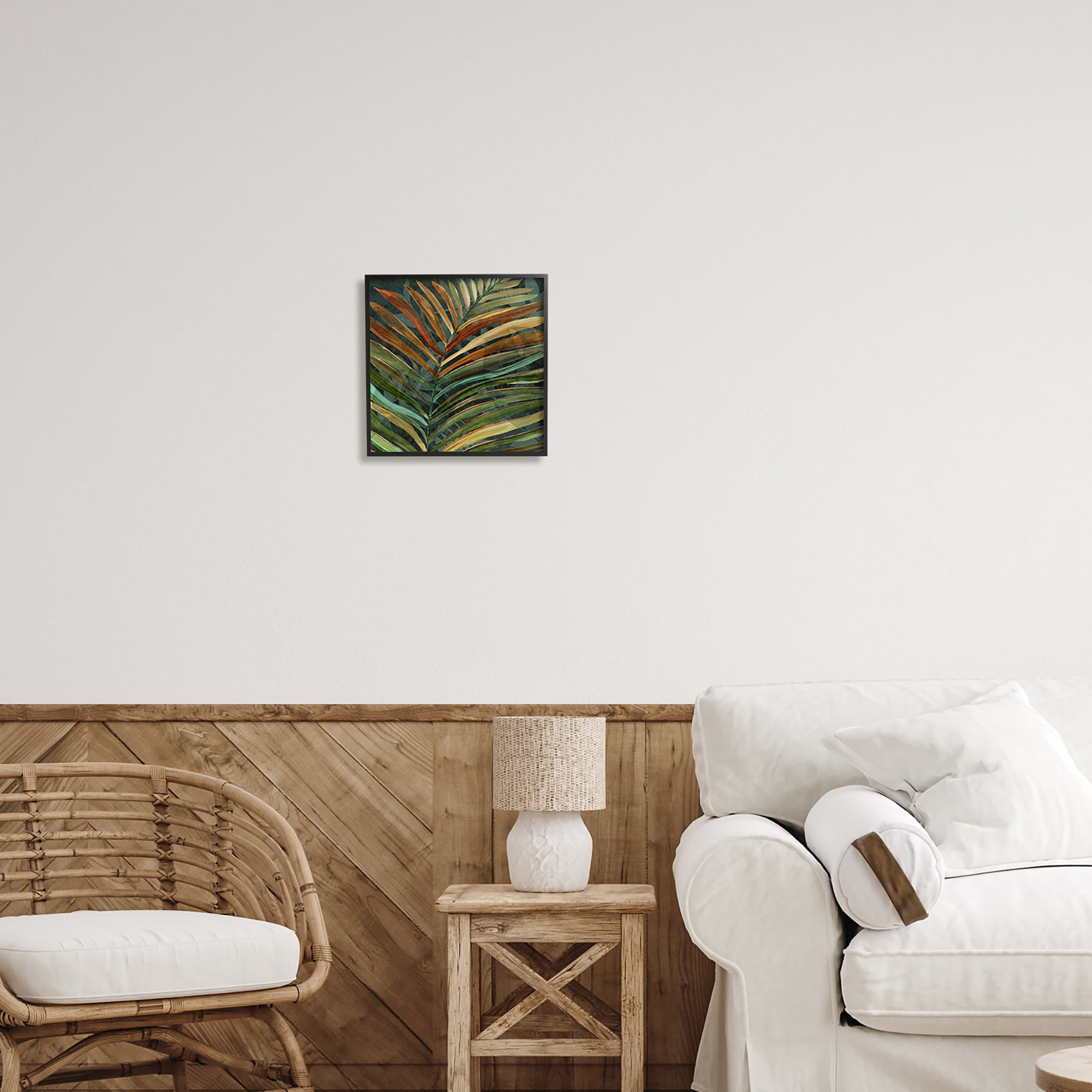 Stupell Industries Muted Botanical Leaf Botanical & Floral Painting Black Framed Art Print Wall Art, 12 x 12