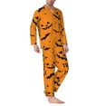 thumbnail image 2 of Fotbe Trick Or Treat Pattern Long Sleeve Pajama Set for Men,Sleepwear Set,2-piece Loungewear Set,Soft PJs Comfy Nightwear with Pockets-Small, 2 of 7