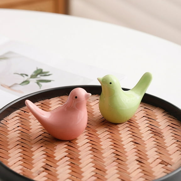 Ceramic Bird Figurine Set 2PC Chinese Style Home Decor Living Room Table Ornament Classic Decorative Animal Sculpture Pair
