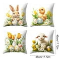 thumbnail image 3 of Kumdkd 4-Piece Easter Pillow Covers Set 18x18ines, Rabbit and Egg Pattern Decorative Cushion Covers for Sofa Couch Bedroom Spring Home Decor, 3 of 6