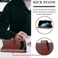 thumbnail image 4 of Compatible with Google Pixel 6 Wallet Case Premium Zipper Large Space Flip PU Leather Cover, 4 of 5