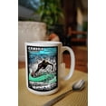 thumbnail image 2 of 15 fl oz Ceramic Mug, Cambria, California, Skimboard, Scratchboard, Dishwasher & Microwave Safe, 2 of 3