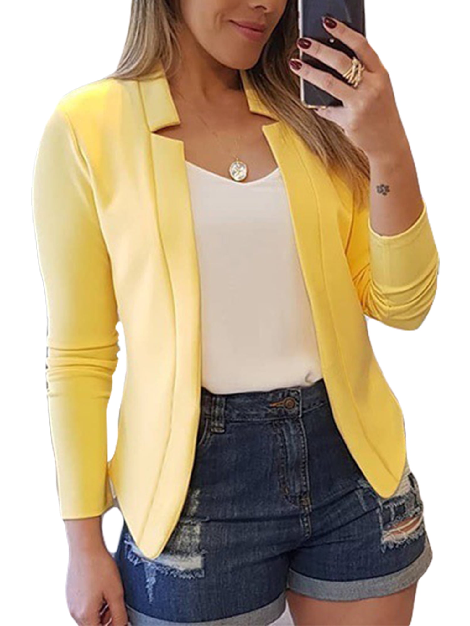 Abtel Women Autumn Winter Slim OL Suit Casual Blazer Jacket Cardigan