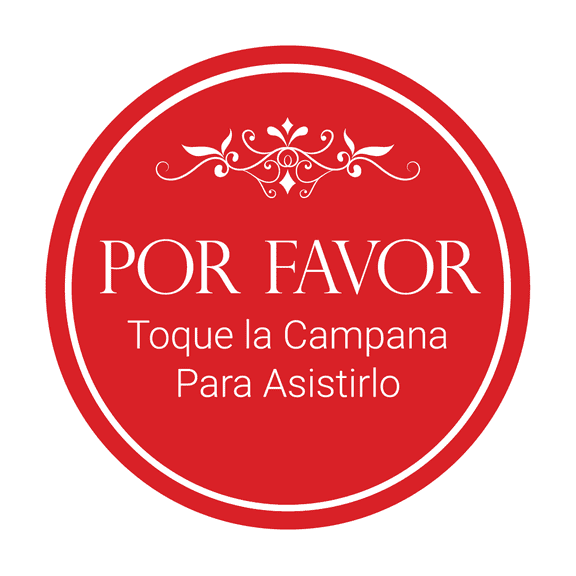 Signs ByLITA Circle Por Favor Toque la Campana Para Asistirlo Sign (Red) - Large