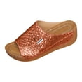thumbnail image 4 of Mepaouo Leather Wedge Sandals for Women Arch Support Platform Walking Slides Open Toe Summer Slippers, 4 of 5