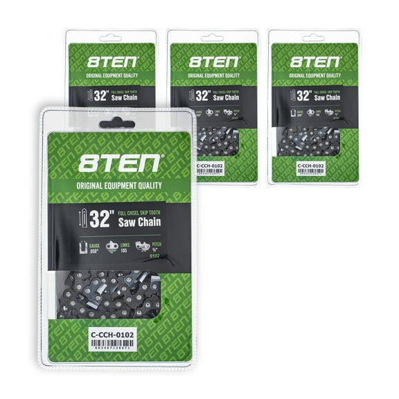 Full Chisel Skip Tooth Chainsaw Chain 32 inch .050 3/8 105 DL for Echo 4 Pack 810-CCC2324H