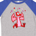 thumbnail image 4 of Inktastic Happy Valentine Cute Red Cartoon Dragon with Hearts Boys or Girls Toddler T-Shirt, 4 of 5