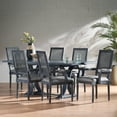 thumbnail image 2 of Zentner French Country Wood and Cane 7-Piece Expandable Dining Set, Gray, 2 of 5