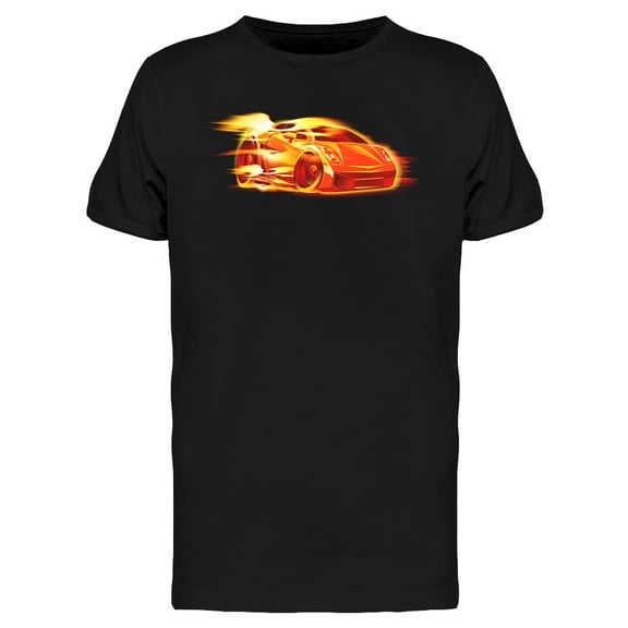 Flaming Car T-Shirt Men -Image by Shutterstock, Male x-Large