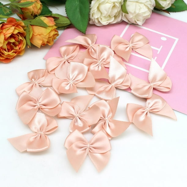 Lazos de cinta de satén a mano para manualidades, suministros de manualidades, decoración de fiesta de boda, embalaje de regalo, 50 piezas