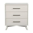 thumbnail image 3 of Three Drawers Mahogany Wood Small Chest with Splayed Legs White - Saltoro Sherpi, 3 of 4