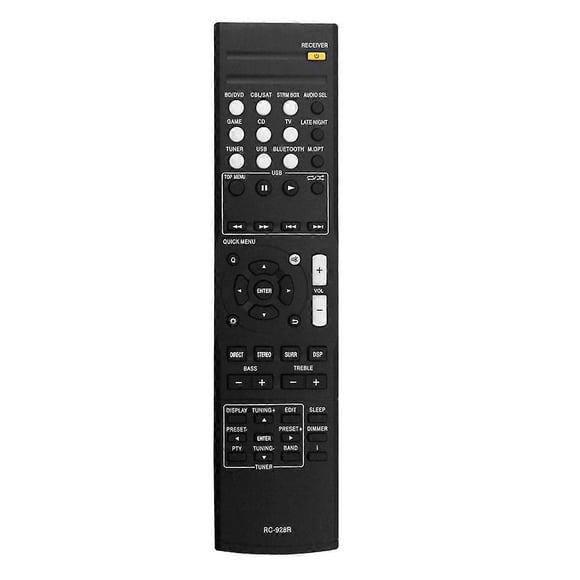 Control remoto de repuesto RC-928R para receptores AV HT-S3900, HT-R397, TX-SR373 y HT-P395.