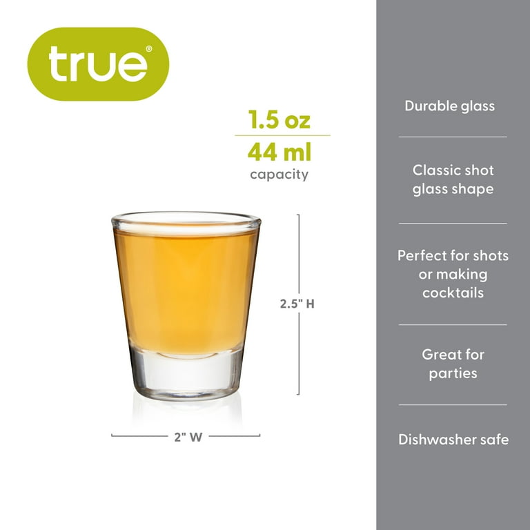 Quaffer Double Bubble Layered Shot Glass Plus Recipe Card Glass Clear 1.25oz On Top 2.25 Oz On Bottom Set Of 2 By Anchor Hocking