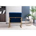 thumbnail image 5 of 25'' Wide Velvet Tufted Upholstered Golden metal frame Accent Armchair, Stain-Resistant Performance Velvet Upholstery gold stainless steel frame, Stylish Contemporary Design, Blue, 5 of 7