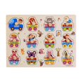 thumbnail image 1 of Kids Wooden Peg Puzzles Set With Alphabet Numbers Fruits Animals And Vehicles, 1 of 9