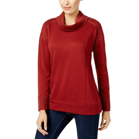 Style & Co. Petite Funnel-Neck Sweatshirt Crimson Tide Petite Medium Womens