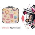 thumbnail image 6 of FORMRS Travel Makeup Bag Large Capacity Train Case Cosmetic Organizer with Adjustable Dividers, Blue Beach Toys Pattern, 6 of 8