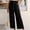 Black, variant on Women's Linen Pant Cropped Wide Leg Pants Tie Up Casual Loose High Waist Baggy Beach Harem Pants With Pockets Spring Summer Brown