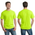 thumbnail image 5 of Hanes High Visibility T-Shirts for Men 50 Cotton/50 Polyester Hi-Vis Workwear Safety Tee Shirts (Safety Orange Pack 2, 4XL), 5 of 8