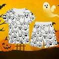 thumbnail image 2 of Gelikeya Boys Girls Halloween Pajamas Short Sleeves Tops and Shorts 2 Piece Set Sleepwear Child Diy Pjs Kids Clothing, 2 of 3