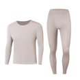 thumbnail image 1 of Chemises à Manches Longues pour Hommes sous-Vêtements Respirants pour Hommes Unis Haute Élasticité Fins Col Rond Ensemble de sous-Vêtements Automne Hiver, 1 of 9