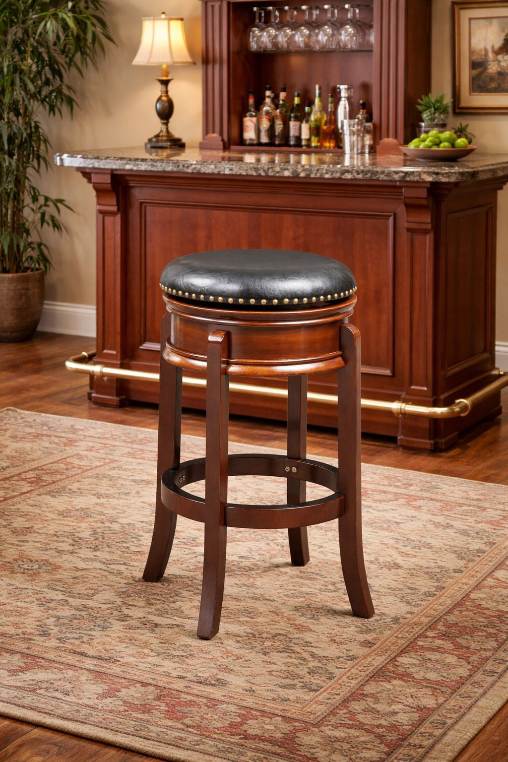 Hamilton Swivel Bar Stool - Cherry