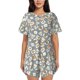thumbnail image 1 of Fotbe White Popcorn Conjunto de Pijama Estampado para Mujer, 2 Piezas, Ropa de Dormir con Camiseta de Manga Corta y Shorts Suaves-Medium, 1 of 6