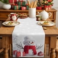 thumbnail image 4 of Grey Snowman Christmas Cotton Linen Table Runner for Dining Kitchen, Xmas Snowflake Balls Gifts Wedding Outdoor Party Tablerunners Decoration, Dresser Scarf Coffee Tablecloth Runners 13x60 Inches, 4 of 9