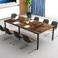 thumbnail image 4 of Costway 1 PCS 95" x 48" Large Meeting Table Seats up to 10 People 2 Cable Grommets for Office Brown, 4 of 8