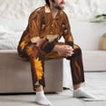 thumbnail image 7 of Fotbe Countryside Sunflower Cow Pattern Long Sleeve Pajama Set for Men,Sleepwear Set,2-piece Loungewear Set,Soft PJs Comfy Nightwear with Pockets-Medium, 7 of 7