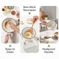thumbnail image 5 of Walchoice 1QT Sauce Pan, Enameled Cast Iron Saucepan Dutch Oven Pot with Lid, 1 Quart Small Cooking Sauce Pot, Nonstick & Oven Safe - White, 5 of 8