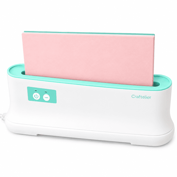 Craftelier - Minty Thermal Binding Machine with 3 Color Binding Spines Set, Book Binder for Scrapbooking Projects, DIY Journals, Notebooks, Documents & Photo Books, 200 Sheets Capacity, Mint & White