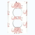 thumbnail image 2 of Metal Light Switch Plate Cover Cute Baby Elephant Pink ZOO006, 2 of 13