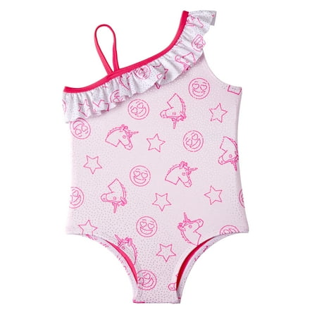 Toddler Girls One Piece - Pink Platinum Printed Ruffle One-Piece Swimsuit (Baby Girls & Toddler Girls)