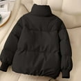 thumbnail image 4 of Yteetum Women's Stand Collar Quilted Puffer Jackets Oversize Zipper Quilted Puffer Jackets Outerwear Coats Womens Casual Solid Winter Thickened Long Sleeves Loose Padded Coats Winter Clothes, 4 of 4