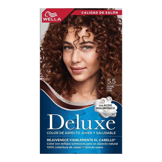 Tinte para cabello Wella Deluxe con ácido hialurónico 5.5 Castaño Claro Caoba