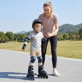thumbnail image 3 of Babyjoy Adjustable Kids' Inline Skates Ages 9-14 4 Sizes Adjustable Blade Roller with Light-up Wheels Blue & Black, 3 of 10