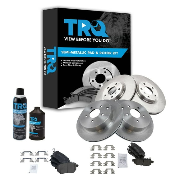 TRQ Brake Pad & Rotor Kit Front & Rear Premium Posi Metallic w/Chemicals BKA16610 Fits select: 2005-2007 NISSAN MURANO, 2003-2005 INFINITI FX35