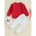 thumbnail image 5 of Baby Valentine's Day Outfit Letter Print Long Sleeve Sweatshirt and Elastic Pants Set for Newborn Infant Fall Clothes, 5 of 10