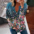 thumbnail image 2 of Tops de Entrenamiento Para Mujer, Tops de Otoño, Manga Larga, Cremallera, Cuello en V, Jersey Con Estampado Floral, Sudadera de Gran Tamaño, Blusas Tipo Túnica Holgadas Odeerbi ODB178972, 2 of 5