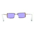 thumbnail image 4 of Pimp Luxury Rectangle Metal Jewel Side Visor Fashion Sunglasses Gold Purple, 4 of 5