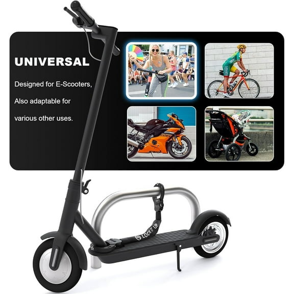 Electric Scooter Lock, 8mm Chain Lock Bike Locks Heavy Duty Anti Theft with 3 Keys for E-Bike/Electric Scooters