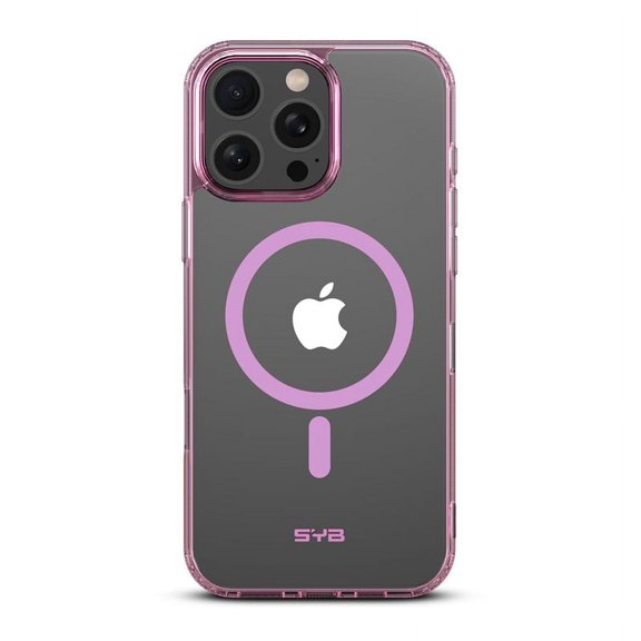 Ultra-sleek Hybrid Slim Hard PC & TPU Compatible with MagSafe, Magnetic Protective Phone Case for Apple iPhone 16 Pro Max - Transparent Pink