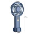 thumbnail image 4 of Ventilador eléctrico de escritorio para el hogar Pantalla digital Refrigeración Mini ventilador de mano (Azul marino), 4 of 8