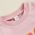 thumbnail image 5 of Staki Valentine's Day Toddler Newborn Infant Valentines Baby Girl Outfit Love Print Romper Drees Ruffles Bodysuit Jumpsuit Clothes and Headband 0-18M(Pink,6-12 Months), 5 of 9