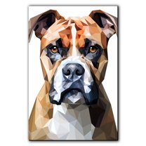 American Bulldog Dog Art Canvas, Pet Wall, Polygon Art Print on Canvas Canvas, large wall art, bathroom wall art, Ready to Hang,Living Room,Bedroom & Office