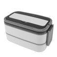 thumbnail image 1 of Double Layer Lunch Box, 1400ml Stainless Steel Bento Box Leakproof Lunch Box Divided Food Meal Storage Containers Microwave Safe Food Container Breakfast Box For Office Picnic, 1 of 8